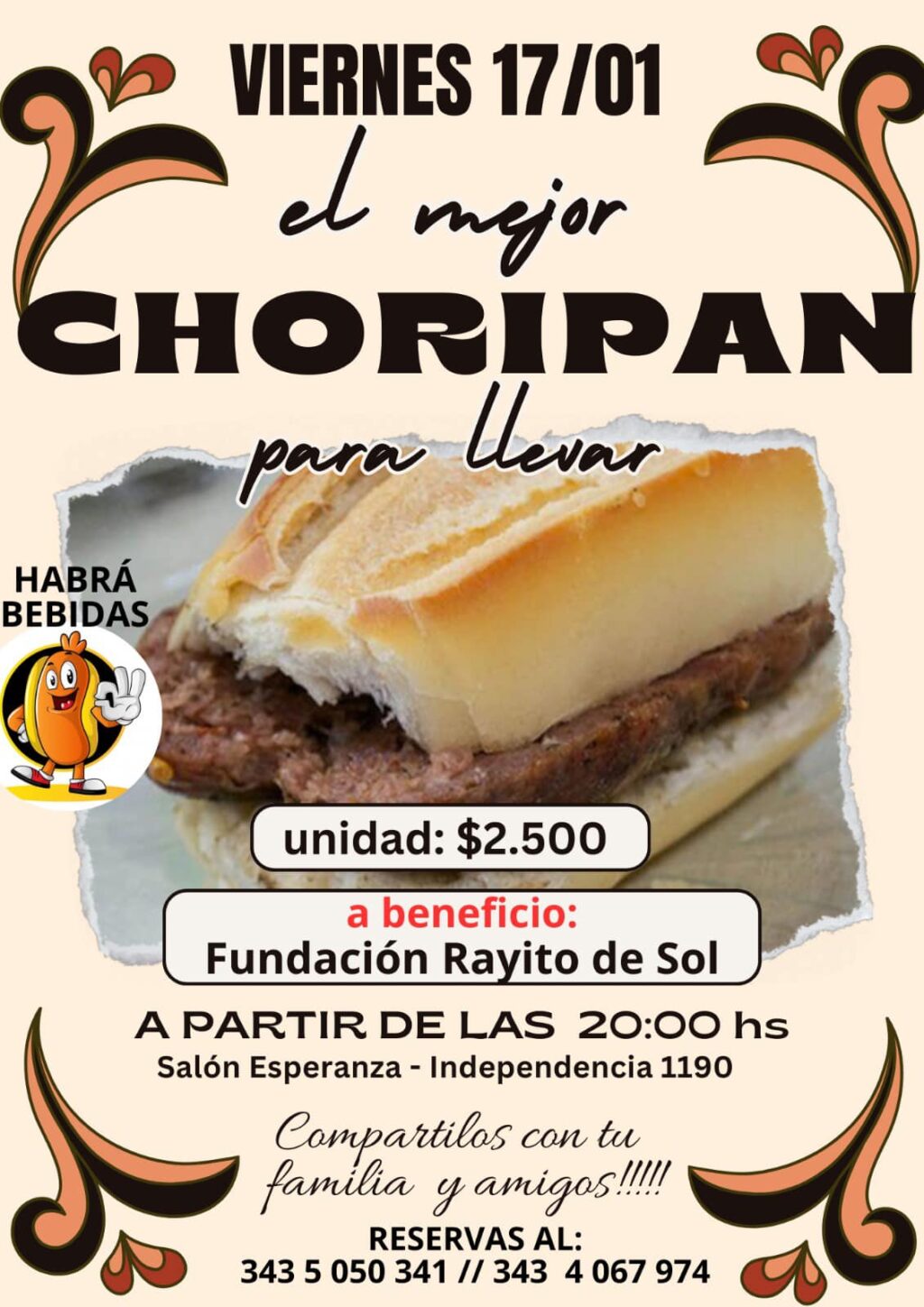 Choripán Fundación Rayito de Sol